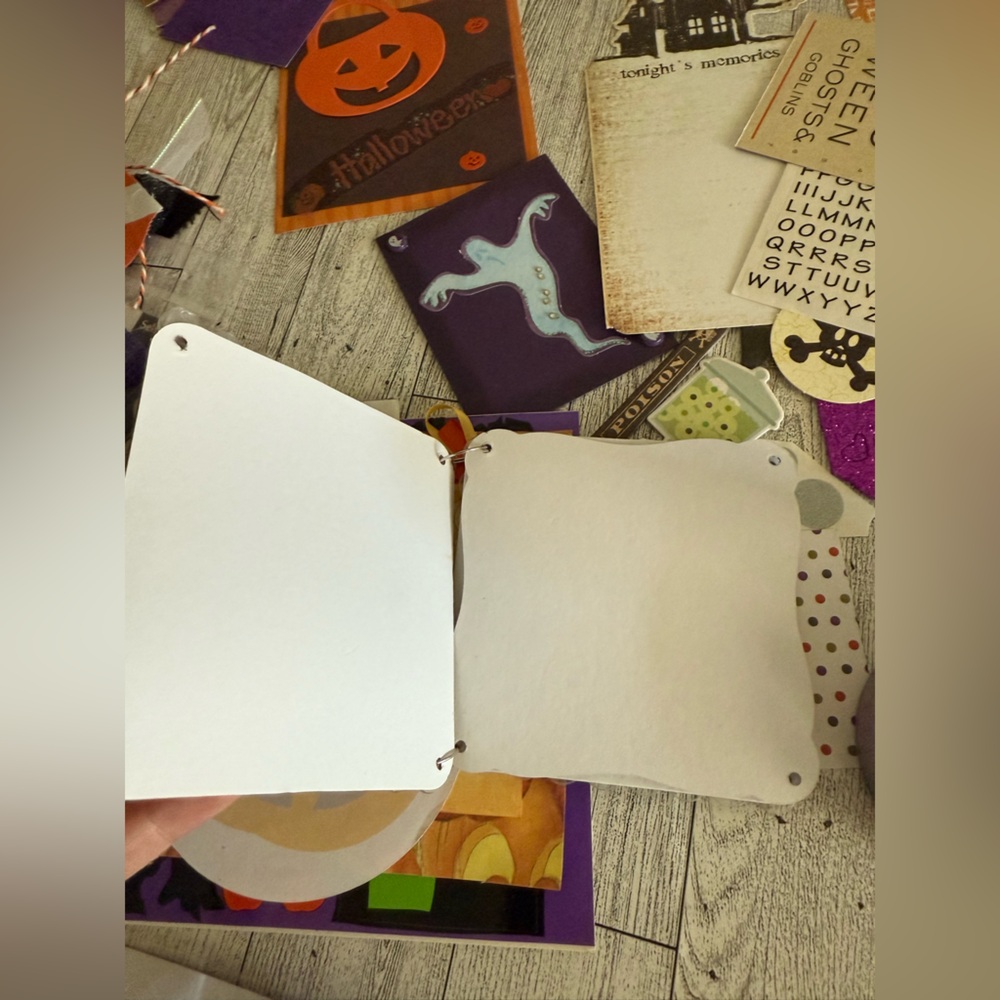 Junk Journal Ephemera Halloween Theme over 100 pieces includes small blank book - Picture 11 of 11